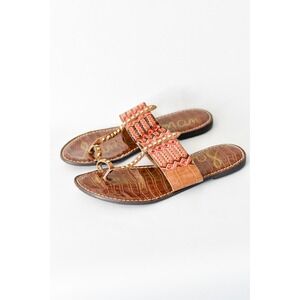Sam Edelman Gibson Sandals Womens 9.5 Brown Multi Excellent Studded Boho Slide